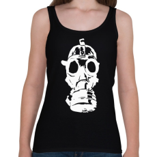 PRINTFASHION Metro Toxic Gas Mask (Fehér) - Női atléta - Fekete