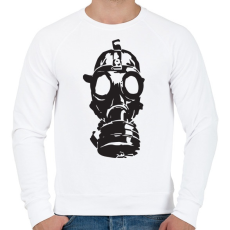 PRINTFASHION Metro Toxic Gas Mask (Fekete) - Férfi pulóver - Fehér
