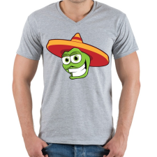 PRINTFASHION Mexico - Férfi V-nyakú póló - Sport szürke férfi póló