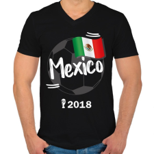 PRINTFASHION Mexikó - Férfi V-nyakú póló - Fekete férfi póló
