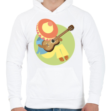 PRINTFASHION Mexikó-sombrero-gitár - Férfi kapucnis pulóver - Fehér