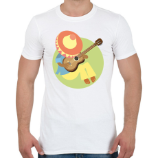 PRINTFASHION Mexikó-sombrero-gitár - Férfi póló - Fehér