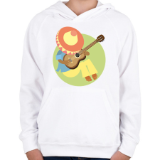 PRINTFASHION Mexikó-sombrero-gitár - Gyerek kapucnis pulóver - Fehér gyerek pulóver, kardigán