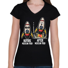 PRINTFASHION Mexikói kaja - Női V-nyakú póló - Fekete női póló