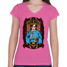 PRINTFASHION Mexikói - Női V-nyakú póló - Rózsaszín