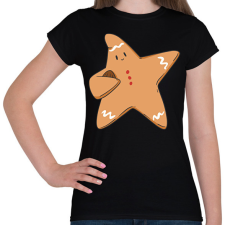 PRINTFASHION Mézeskalács csillag - Női póló - Fekete női póló