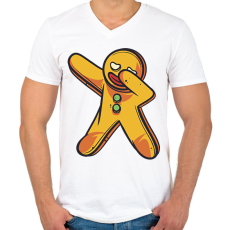 PRINTFASHION Mézeskalács dab - Férfi V-nyakú póló - Fehér