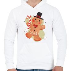 PRINTFASHION Mézeskalács - Férfi kapucnis pulóver - Fehér
