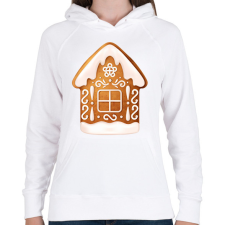 PRINTFASHION Mézeskalács ház - Női kapucnis pulóver - Fehér női pulóver, kardigán