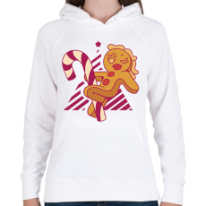 PRINTFASHION Mézeskalács tánc - Női kapucnis pulóver - Fehér