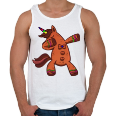 PRINTFASHION Mézeskalács unikornis táncol  - Férfi atléta - Fehér