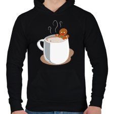 PRINTFASHION Mézi jakuzzi - Férfi kapucnis pulóver - Fekete férfi pulóver, kardigán