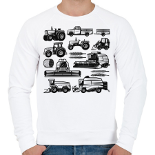PRINTFASHION Mezőgazdasági gépek - Férfi pulóver - Fehér férfi pulóver, kardigán
