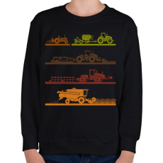 PRINTFASHION Mezőgazdasági gépek  - Gyerek pulóver - Fekete