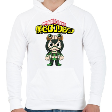 PRINTFASHION MHA Tsuyu Asui - Férfi kapucnis pulóver - Fehér férfi pulóver, kardigán