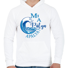 PRINTFASHION Mi a pálya, apálya? - Férfi kapucnis pulóver - Fehér férfi pulóver, kardigán