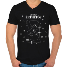 PRINTFASHION Mi nem érthető? - Férfi V-nyakú póló - Fekete férfi póló