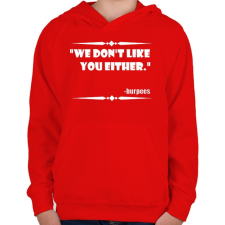 PRINTFASHION Mi se kedveljük egymást - burpees - Gyerek kapucnis pulóver - Piros gyerek pulóver, kardigán