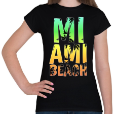 PRINTFASHION Miami beach - Női póló - Fekete női póló