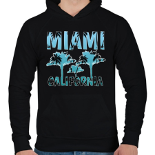 PRINTFASHION Miami california - Férfi kapucnis pulóver - Fekete férfi pulóver, kardigán