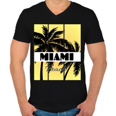 PRINTFASHION Miami  - Férfi V-nyakú póló - Fekete