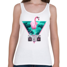 PRINTFASHION Miami flamingo - Női atléta - Fehér női trikó