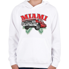 PRINTFASHION Miami lowrider - Gyerek kapucnis pulóver - Fehér