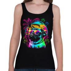 PRINTFASHION Miami mopsz - Női atléta - Fekete