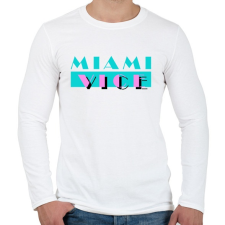 PRINTFASHION Miami Vice - Férfi hosszú ujjú póló - Fehér férfi póló