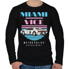 PRINTFASHION Miami Vice - Férfi hosszú ujjú póló - Fekete férfi póló