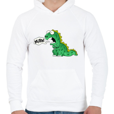 PRINTFASHION miaw dino - Férfi kapucnis pulóver - Fehér
