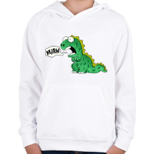 PRINTFASHION miaw dino - Gyerek kapucnis pulóver - Fehér gyerek pulóver, kardigán