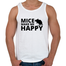 PRINTFASHION Mice make me happy - Férfi atléta - Fehér atléta, trikó