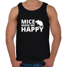 PRINTFASHION Mice make me happy - Férfi atléta - Fekete atléta, trikó