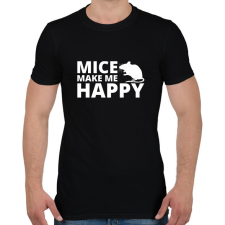 PRINTFASHION Mice make me happy - Férfi póló - Fekete férfi póló