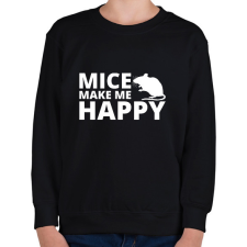 PRINTFASHION Mice make me happy - Gyerek pulóver - Fekete gyerek pulóver, kardigán