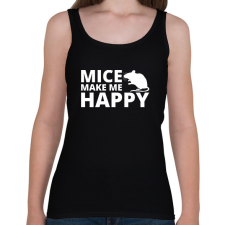 PRINTFASHION Mice make me happy - Női atléta - Fekete női trikó