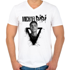 PRINTFASHION Michael Bibi - Férfi V-nyakú póló - Fehér