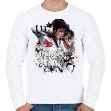 PRINTFASHION Michael Jackson Bad - Férfi pulóver - Fehér férfi pulóver, kardigán