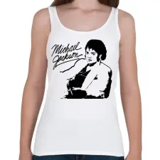 PRINTFASHION michael jackson moon light - Női atléta - Fehér női trikó