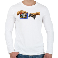 PRINTFASHION Michelangelo Gta5 - Férfi hosszú ujjú póló - Fehér férfi póló
