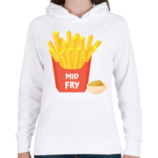 PRINTFASHION Mid Fry - Középső tesó - Női kapucnis pulóver - Fehér