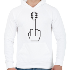 PRINTFASHION Middle finger - Gitáros minta - Férfi kapucnis pulóver - Fehér női pulóver, kardigán