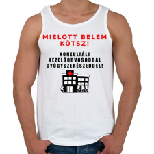 PRINTFASHION MIELŐTT BELÉM KÖTSZ2 - Férfi atléta - Fehér atléta, trikó