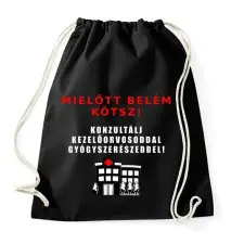 PRINTFASHION MIELŐTT BELÉM KÖTSZ - Sportzsák, Tornazsák - Fekete tornazsák