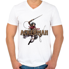 PRINTFASHION Mikasa minta (AOT) - Férfi V-nyakú póló - Fehér