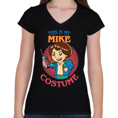 PRINTFASHION Mike costume - Női V-nyakú póló - Fekete