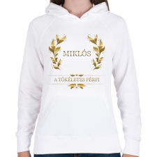 PRINTFASHION Miklós - Női kapucnis pulóver - Fehér női pulóver, kardigán