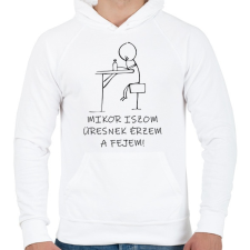 PRINTFASHION MIKOR ISZOM - Férfi kapucnis pulóver - Fehér férfi pulóver, kardigán