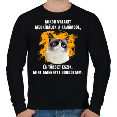 PRINTFASHION Mikor valakit megkínálok a kajámból - Férfi pulóver - Fekete